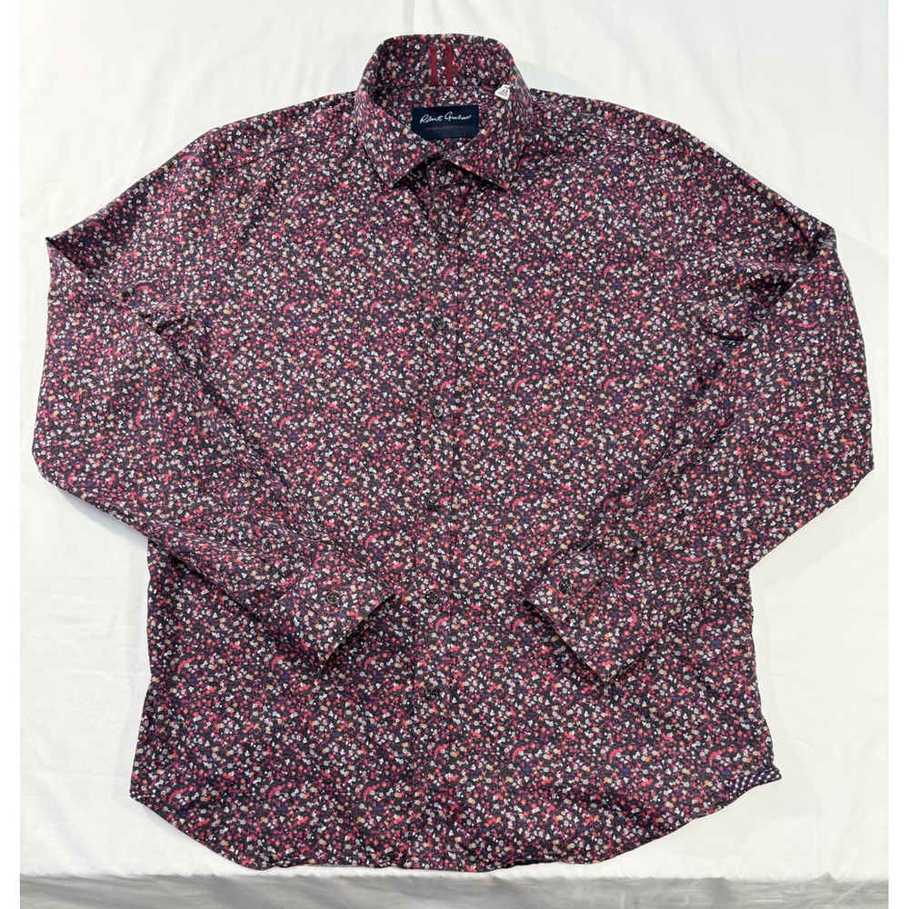 Robert Graham Modern Americana Mens XL Tailored Fit Floral Long Sleeve Shirt
